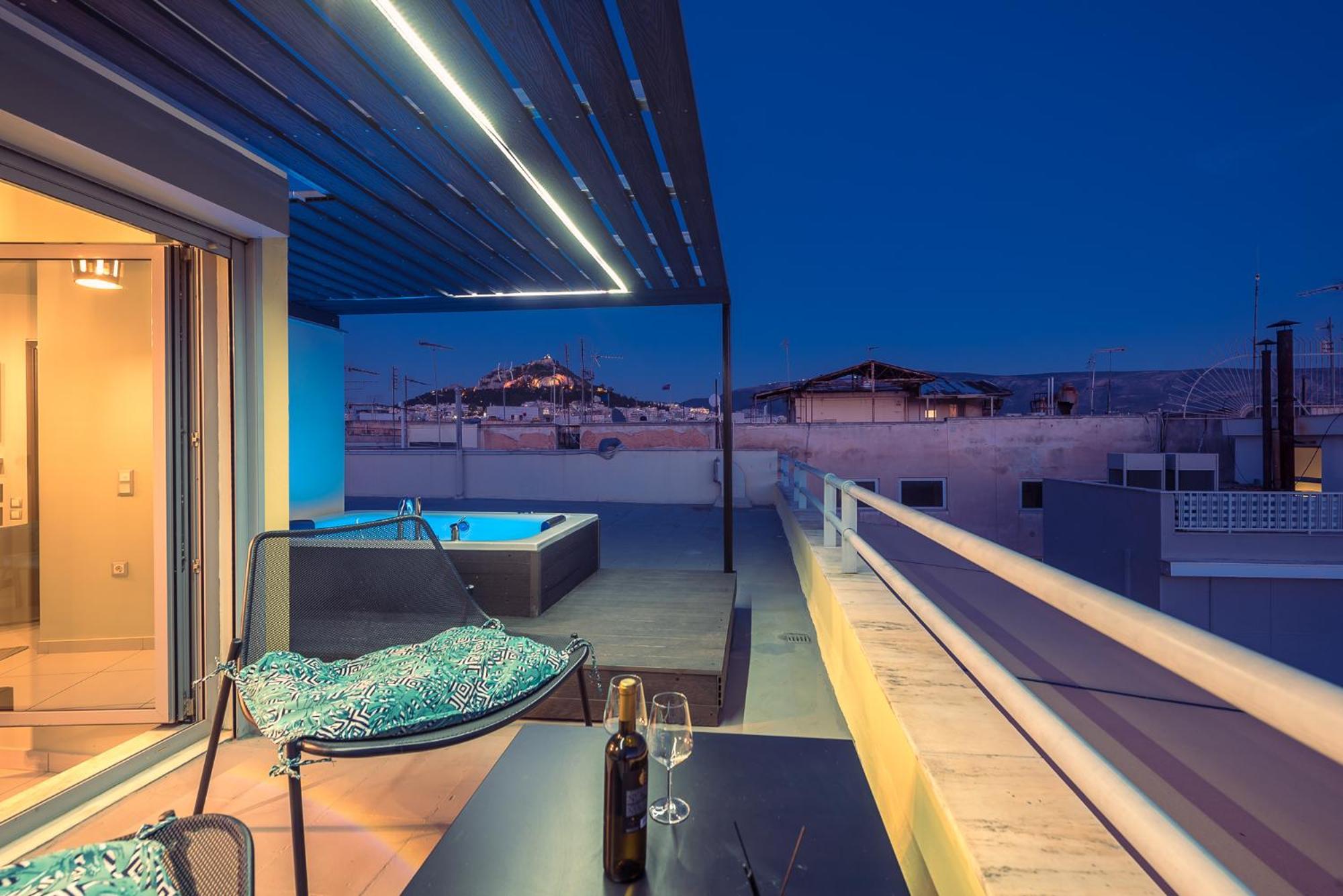 Acropolis View Mini Sky Suite & Hot Tub Atény Exteriér fotografie