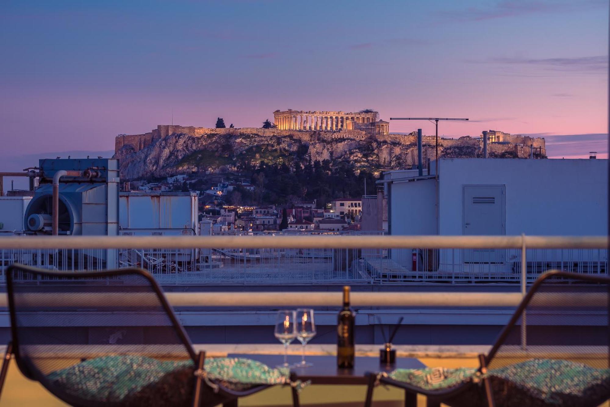 Acropolis View Mini Sky Suite & Hot Tub Atény Exteriér fotografie