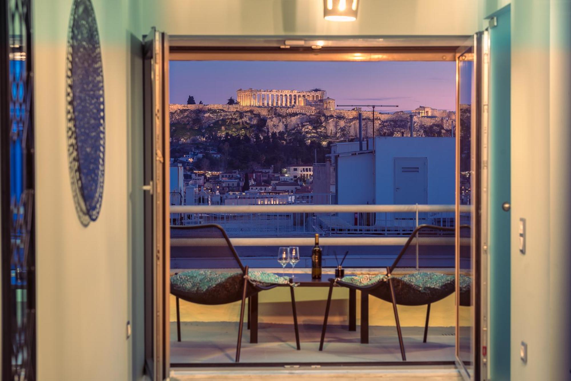 Acropolis View Mini Sky Suite & Hot Tub Atény Exteriér fotografie